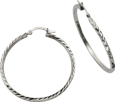 Produktbild von F Creolen 925/- Sterling Silber 4,0cm weiß 299210030R