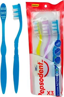 Productafbeelding van Pepsodent | Tandenborstel - 3 stuks - Medium - Ergonomisch - Met kleurrijke dierenmotieven
