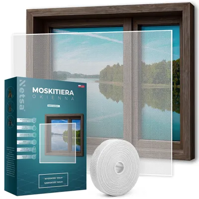 Produktbild von Netsa | Fenster-Moskitonetz 130x150 cm Weiß – Fliegengitter Für Fenster – Zuschneidbar Mit Selbstklebendem Klettband