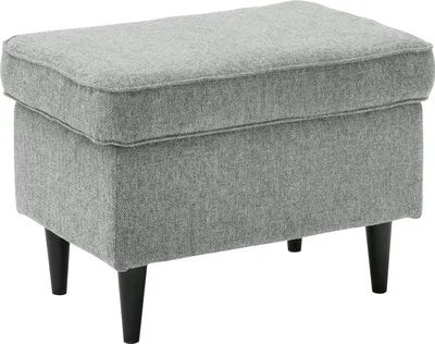 Image de Fußhocker >OSKAR< in grey, Stoffbezug, weich, 100% Polyester - 63x43x42 (BxHxT)
