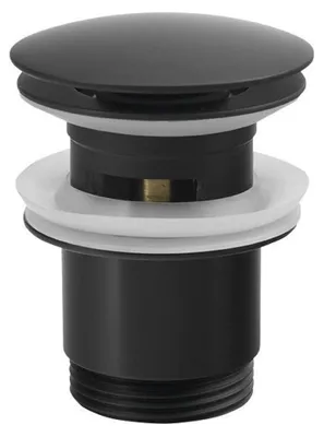 Productafbeelding van Sapho wastafelafvoer, 5/4 inch, klik-klak, grote kurk, 30-45 mm, mat zwart