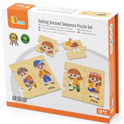 Image de VIGA Puzzle éducatif en bois Puzzles pour enfants pour se déguiser