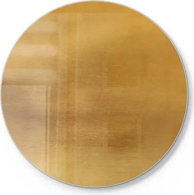 Produktbild von DEQORI Schneidebrett Glas Ø30 cm 'Gebürstetes Goldblech' Schneideplatte groß