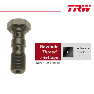 Zdjęcie produktu dla Doppelhohlschraube M10x1,0 Brembo / Schwarz / Alu