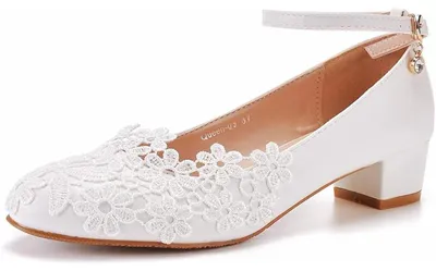 Productafbeelding van Elegante Witte Lace Bruids Pumps met 3.5CM Hakken