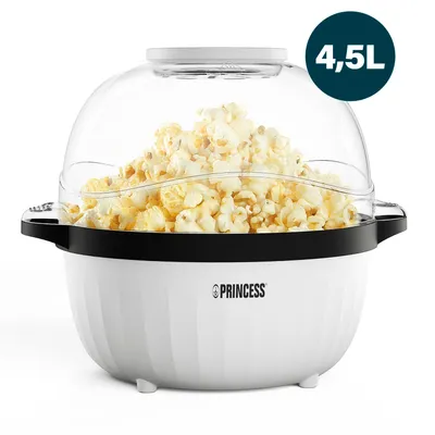 Immagine prodotto di Macchina per popcorn PRINCESS da 4,5 l con ciotola di servizio e frusta per una cottura uniforme