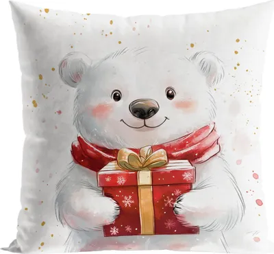 Imagen del producto de MARKIZETA | Funda de cojín - Funda de cojín navideña - 40 x 40 cm - Blanco - Peluche - Funda de cojín - Decoración navideña