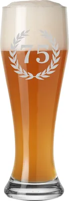 Produktbild von Luxentu Weizenglas Weißbierglas 0,5 Liter - 75. Jubiläum