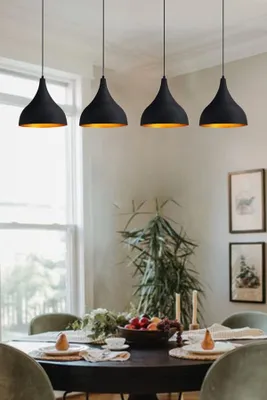 Produktbild von Pendelleuchte I Adash I 4 Flammig Metall Schwarz Hängelampe Deckenlampe
