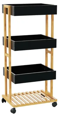 Produktbild von Houten Rollwagen für Badezimmer oder Küche von Five® - Schwarz - Dekorativ | Nachhaltig