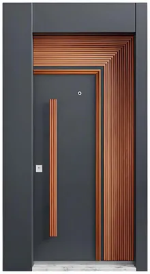 Image de Porte d'entrée marron-noir Portes d'entrée design Portes de couloir Portes élégantes