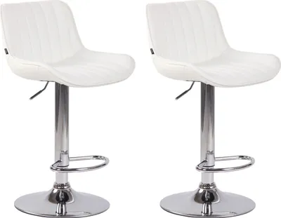 Produktbild von 2er Set Barhocker Lentini Kunstleder chrom weiß