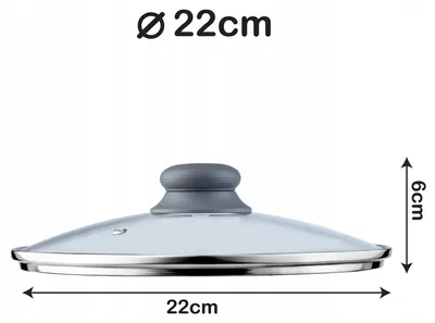Obrázok produktu pre Sklenený poklop na hrniec – tepelne odolné sklo – 22 cm