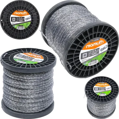Produktbild von Mähfaden 100m 2,4mm für Motorsense Trimmerfaden Verstärktes Quadrat Stark MAMUTH