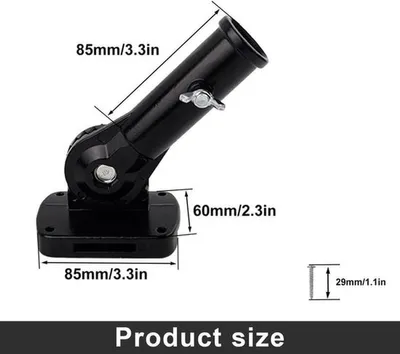 Verstellbare Fahnenmasthalterung für Balkon und Garten 26,8 mm - Aluminium Wandhalterung für gewerbliche Nutzung - Schwarz