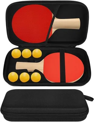 Produktbild von Tischtennis-Schutzhülle, Tischtennis-Tasche, Tischtennis-Schlägerhülle, wasserdicht, Tischtennis, Schlägerhülle, EV-Verbundmaterial, geeignet für 1 Schläger und 6 Bälle (nur Tasche)