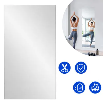 Produktbild von Selbstklebende Spiegelfolie, 200 x 60 cm, zum Aufkleben auf Wand Spiegeln, DIY für Schrank Tür Schlafzimmer Wände Badezimmer