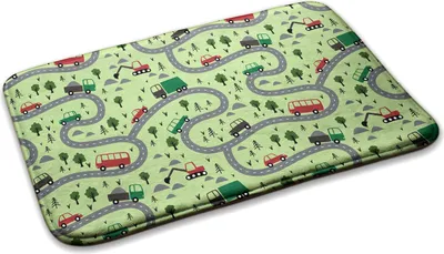Produktbild von Kinderteppich Schlafzimmer Modern - 90 cm x 60 cm - Autos Auf Der Straße
