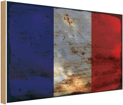 Produktbild von vianmo Holzschild 30x40 cm Frankreich France Flagge Fahne Wappen