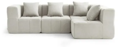 Obrázok produktu pre MILYSOFA SOFABULOUS – 4-miestna modulárna rohová pohovka, jemná slučková tkanina, krémovo-béžová farba