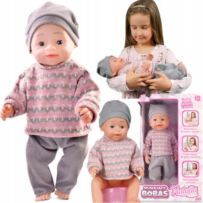 Produktbild von Interaktive Puppe, die pinkelt, 43 cm, reagiert auf Wiegen + Zubehör ARTYK