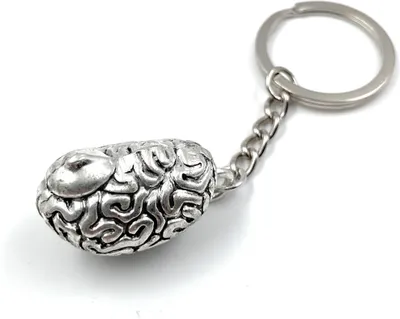 Obrázok produktu pre Onwomania - "Brain Brain Thinking Keychain - Kovový prívesok pre šťastie ideálny ako darček napr. pre najlepšieho priateľa, najlepšiu priateľku, mamu