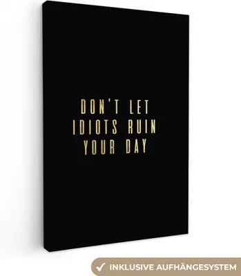 Zdjęcie produktu dla OneMillionCanvasses® - Obraz na płótnie - 90x140 cm, Cytat - Dzień - Złoty - Czarny, Obraz na ścianę - Dekoracja ścienna - Dekoracja ścienna - Sypialnia