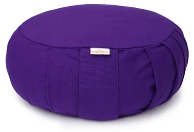 Produktbild von yogabox Meditationskissen / Yogakissen Zafu BASIC mit ZIP - lila 31 x 31 x 15 cm Buchweizenschalen