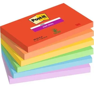Immagine prodotto di Blocco di foglietti adesivi Post-it 3M Post-It 655-6ss-Play | Confezione da 6 | 12 foglietti