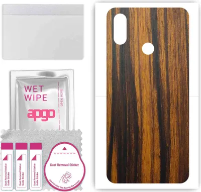 Produktbild von apgo Rückseite Schutzfolie, Skin, kompatibel mit Xiaomi Mi 8 SE, Hinten Displayschutzfolie aus Vinylfolie, kratzfest, einfache Montage - Tigerwood