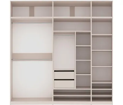 Produktbild von Marmex TRES F/N Kleiderschrank ohne Türen mit Aufsätzen 240x246x51 cm, graubeige cashmere