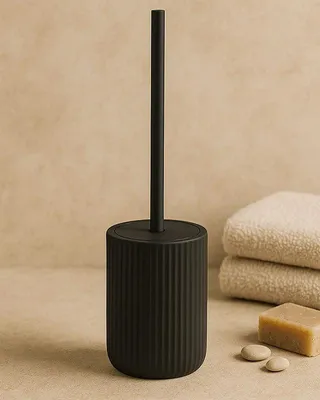 Immagine prodotto di Portascopino wc a pavimento in Vetroceramica nero color