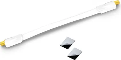 Produktbild von ARLI Fensterdurchführung UltraSlim Weiß | TV SAT Flachkabel 0,2 mm vergoldet DVB-S2 DVB-T2 für Fenster & Türen