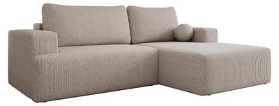 Produktbild von MIRJAN24 Ecksofa Mivo Cord, Wohnzimmmer L-Form mit Schlaffunktion und Bettkasten (Farbe: Poso 03, Seite: Rechts)