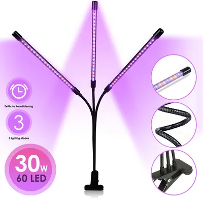 Image de Clanmacy 30W LED Lampe pour plantes spectre complet Dimmable Lampe de culture Lumière pour plantes d'intérieur Lampe de croissance