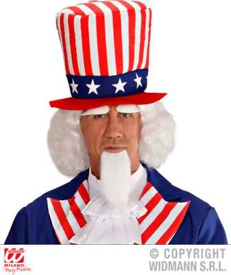 Produktbild von Mister Amerika Perücke, Spitzbart und Augenbrauen - USA Perücken