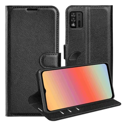 Image de Étui pour téléphone portable ZTE Blade A52 Lite, noir, en simili cuir