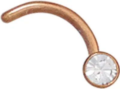 Produktbild von JOBO Piercing Nasenpiercing Nasenstecker Edelstahl rotvergoldet 1 weißer Kristall