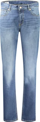Image de Jean bleu pour femme - Coupe droite, délavé, 5 poches