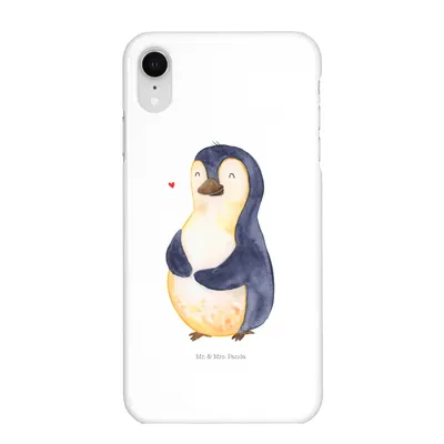 Produktbild von Mr. & Mrs. Panda Iphone XR Handyhülle Pinguin Diät - Weiß - Geschenk, Bauch, Handy Case, Motivation, Abnehmen, Premium Kunststoff