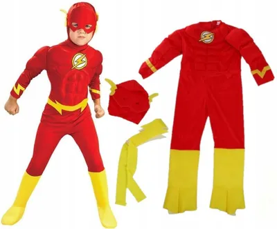 Produktbild von Hopki Flash Superheld Kinderkostüm mit Maske rot