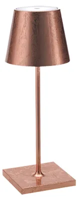 Produktbild von Poldina Pro Mini Copper Leaf LED-Tischleuchte, wiederaufladbar und dimmbar mit einer Akkulaufzeit von bis zu 12 Stunden