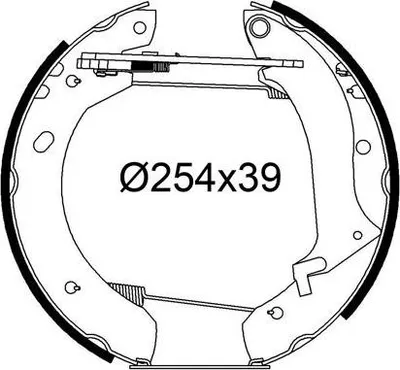 Produktbild von VALEO Bremsbackensatz Trommelbremse Hinten für LAND ROVER Freelander SUV (L314) 254mm 554962