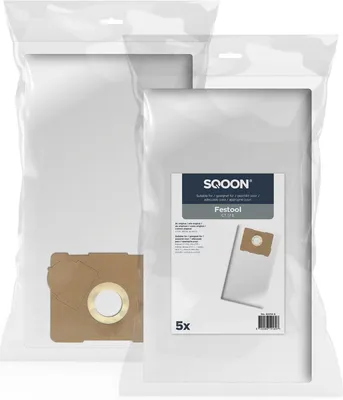 Produktbild von SQOON Staubsaugerbeutel 5 Stück Geeignet für Festool CT17 / CT17E, Hochwertige Filterbeutel, Langlebig & Passgenau