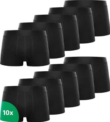 Produktbild von Kemes Boxershorts Herren Größe L 10 Pack Baumwolle schwarz Unterhosen atmungsaktiv Unterwäsche Herren