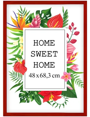 Produktbild von MG Design Rot Bilderrahmen 48 x 68 cm - Aus echtem Holz mit Acrylglas, zum Aufhängen & Aufstellen, für Fotos, Poster & Puzzle