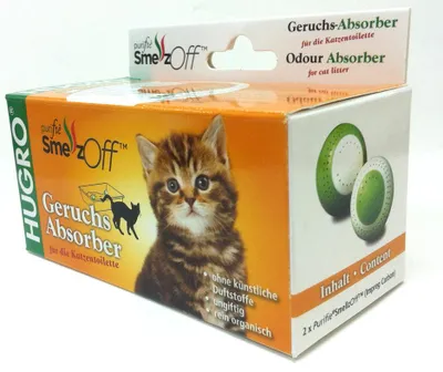 Produktbild von HUGRO SmellzOff Geruchsabsorber | Katzenklo-Zubehör für Katzen | ohne Duftstoffe | 2 Kugeln (golfballgroß)