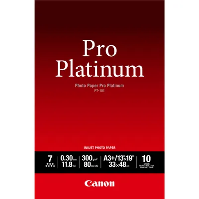 A product package for Canon Pro Platinum photo paper.