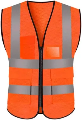 Productafbeelding van Veiligheidsvest mesh XL - Oranje - Met zakken en rits