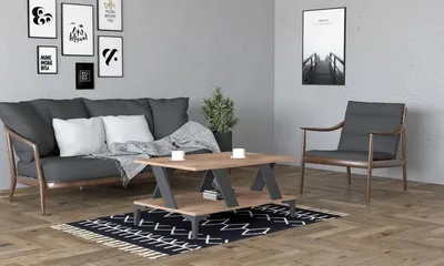 Image de Skye Decor, Tabla - Anthracite, Atlantic Pine, table basse, 100 % PANNEAUX DE PARTICULES MÉLAMINÉS, anthracite, 100 x 60 x 40 cm